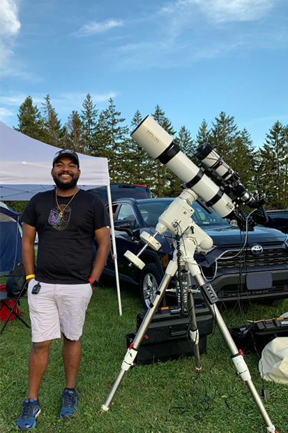 Rupesh with his telescope at Cherry Springs, Pennsylvania