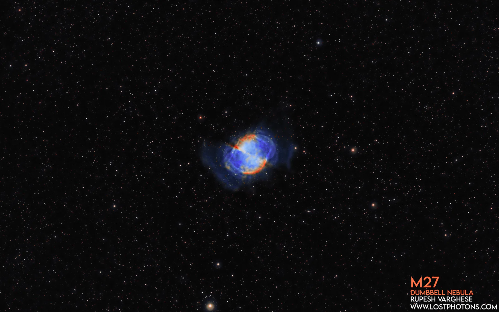 Dumbbell Nebula - A bright planetary nebula in Vulpecula