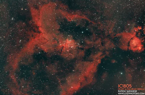 Heart Nebula - Ionized gas shaped by a young cluster