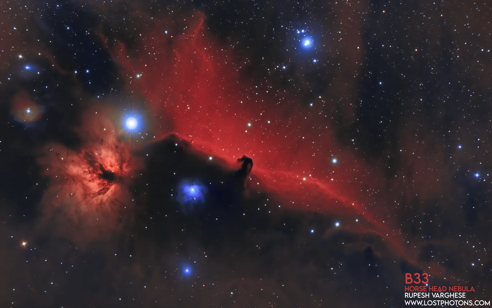 Horsehead Nebula - A dark nebula silhouetted against emission