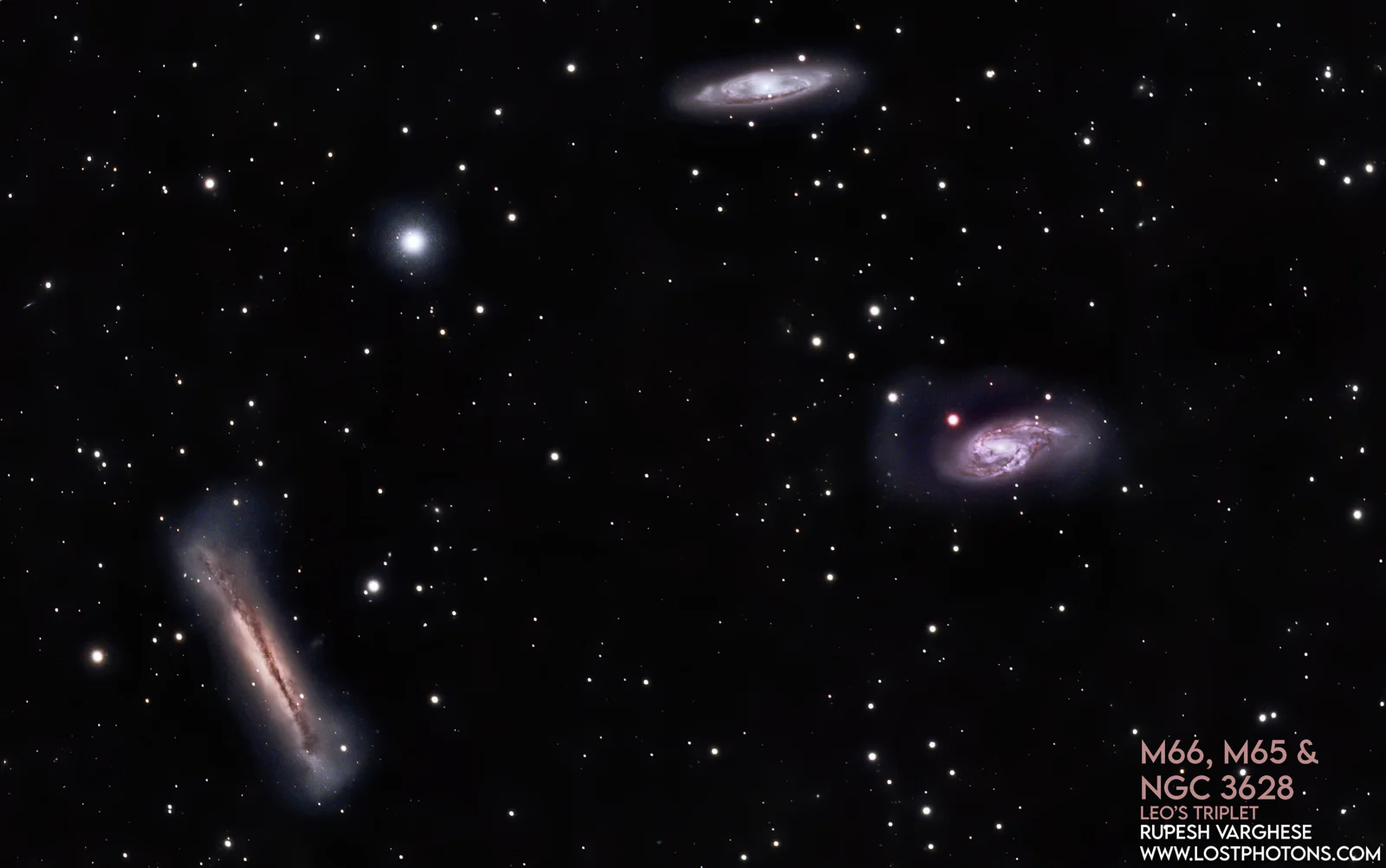 The Leo Triplet - M65 and M66 from the Leo Triplet region