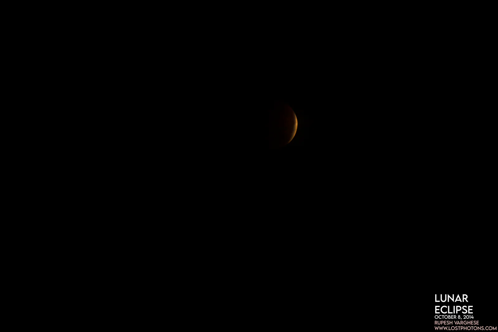 Lunar Eclipse 2014 - Sequence frame 5 from the 2014 lunar eclipse