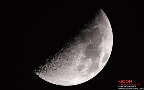 Waxing Crescent Moon - A 47.9 percent waxing crescent lunar frame